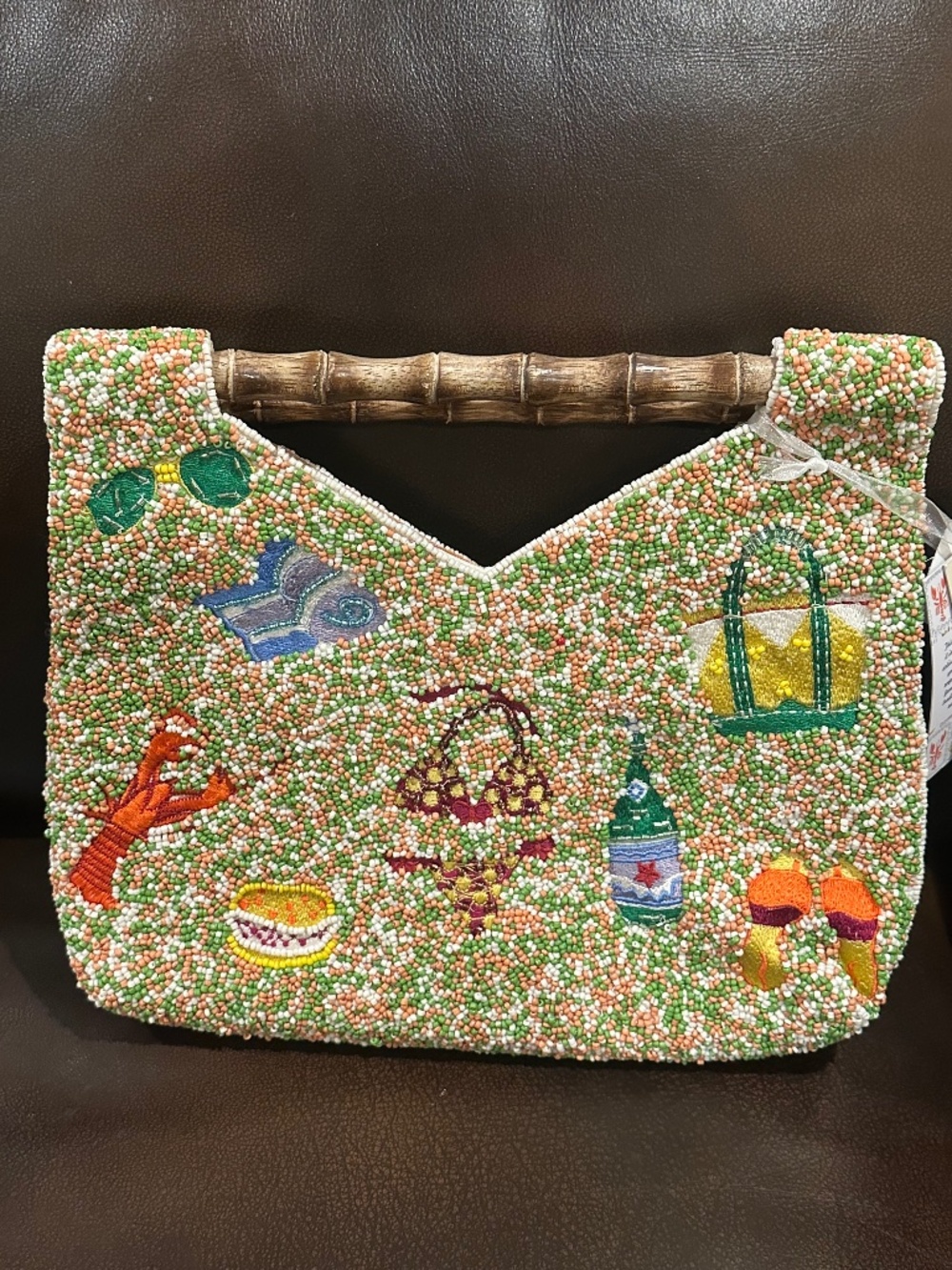 Beaded hand bag summer/beach theme made in India viral tik tok